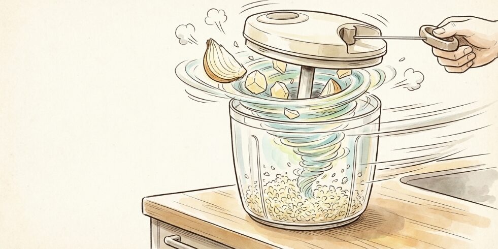 みじん切り器を使うと一瞬で終わる