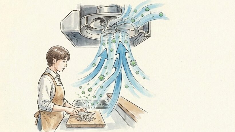 換気扇を回して成分を逃がす