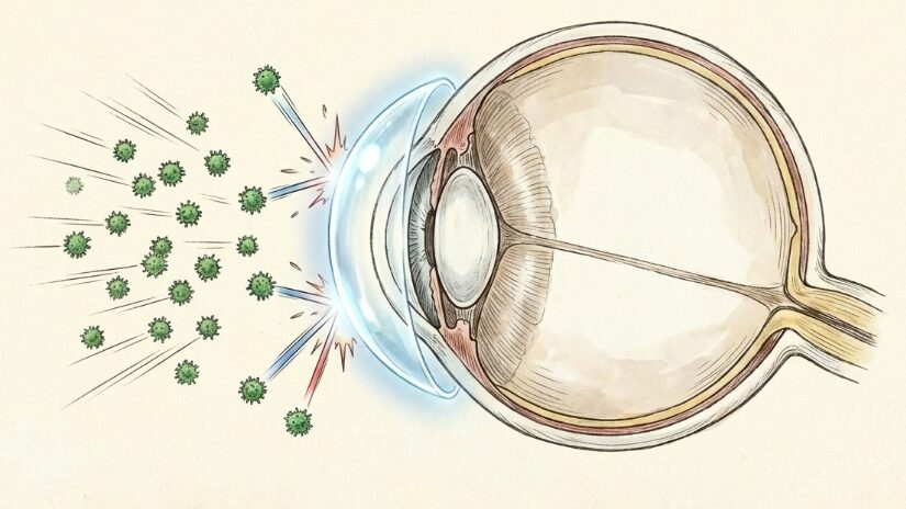 コンタクトレンズで防ぐ