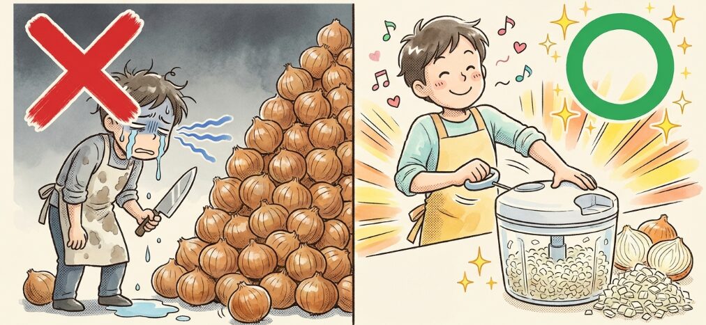 効率的！玉ねぎを大量にみじん切りする方法