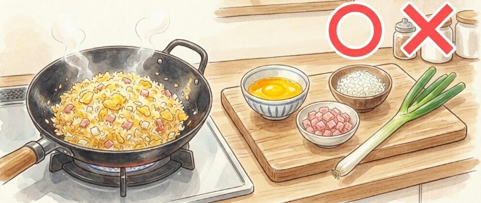 チャーハンを甘く美味しく仕上げる