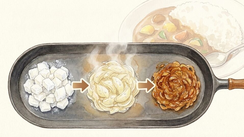 下ごしらえの手間を省くカレー作り