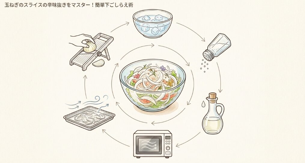 玉ねぎのスライスの辛味抜きをマスター