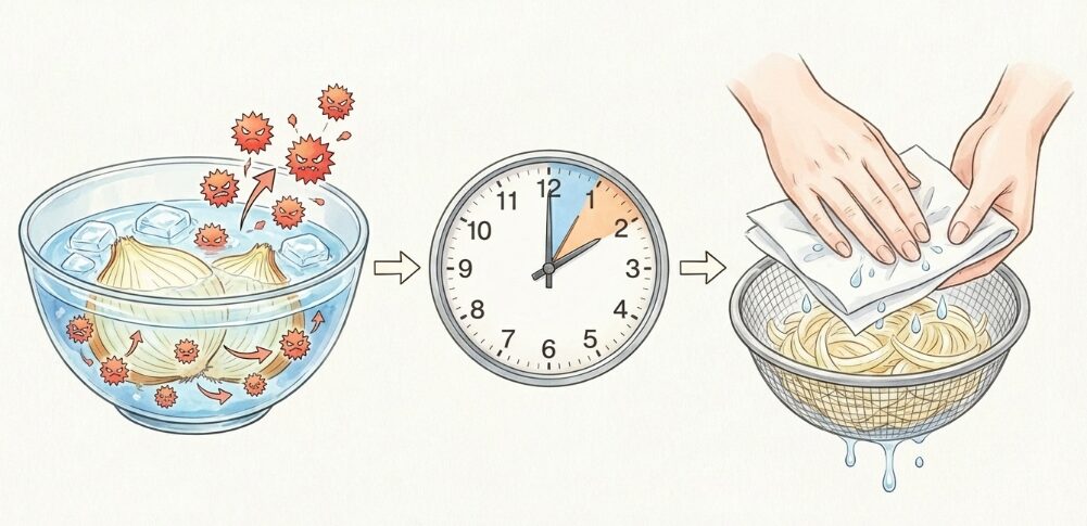 水にさらして辛味を取る方法