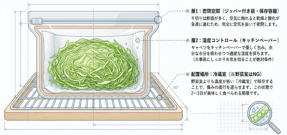 カット後の正しい保存期間と冷蔵方法