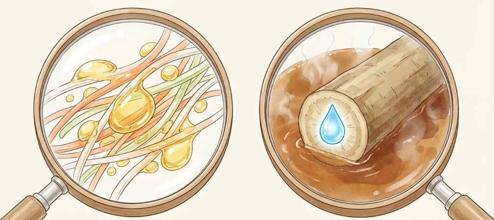 切り方で変わる味の染み込み