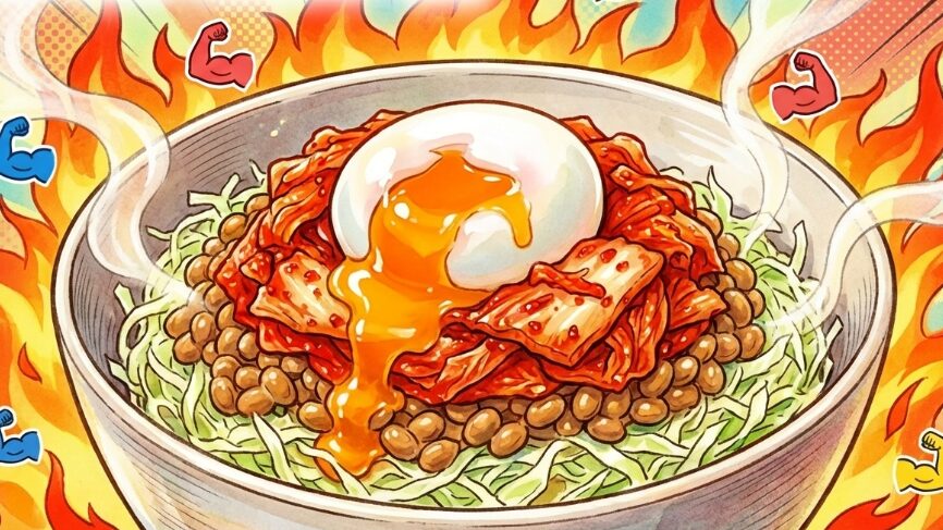 キムチを混ぜて発酵パワー倍増