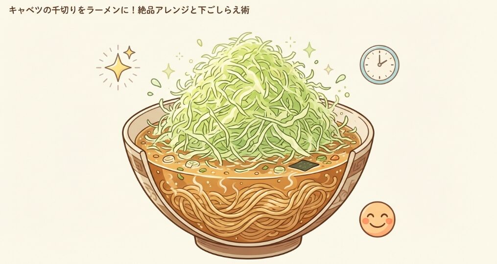 キャベツの千切りをラーメンに！