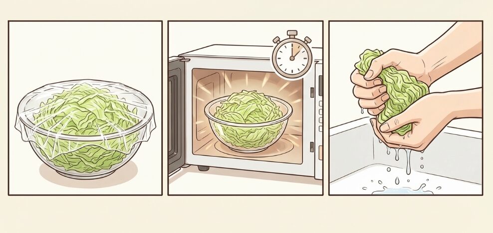 電子レンジでしんなりさせる時短テクニック