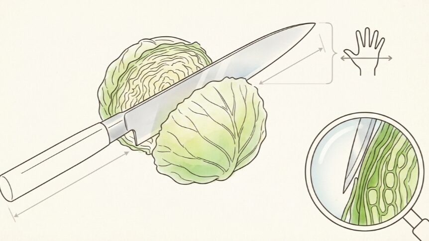 キャベツの千切りがしやすい形