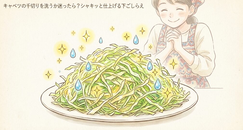 キャベツの千切りを洗うか迷ったら？