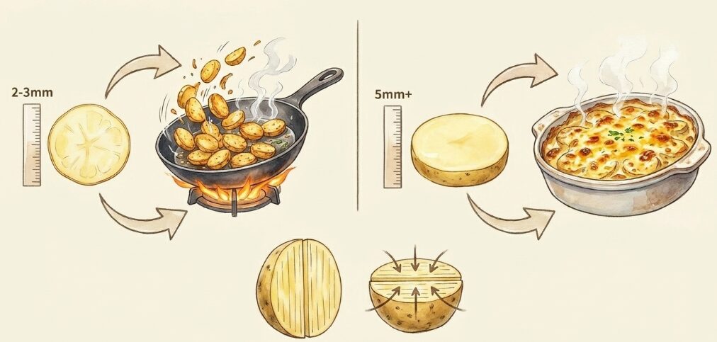 美味しく仕上げる切り方と厚さ