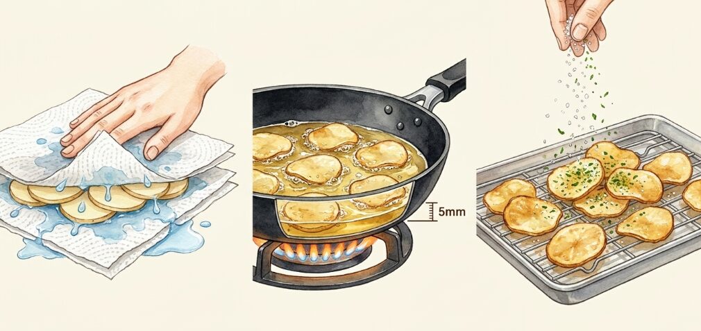 カリッと香ばしい揚げ焼きのコツ