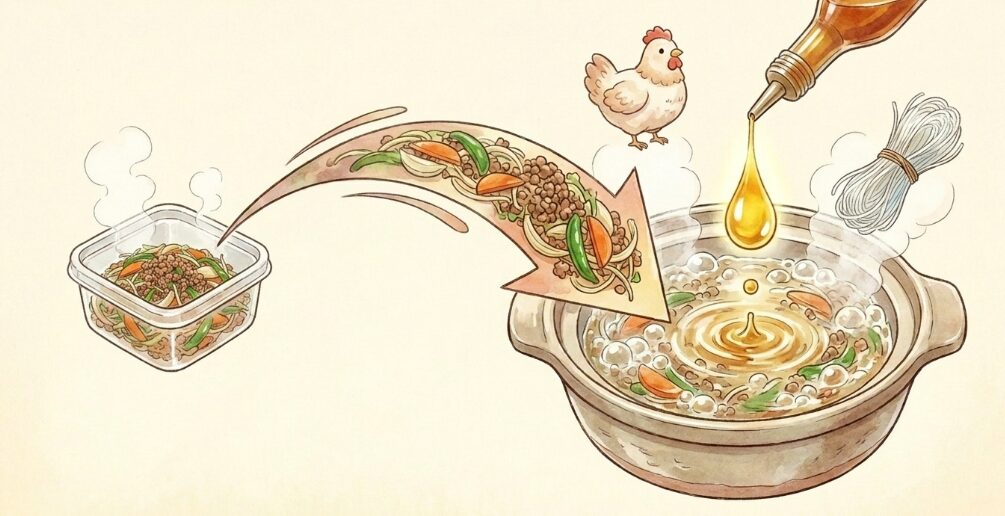 余ったひき肉と野菜で作る絶品スープ