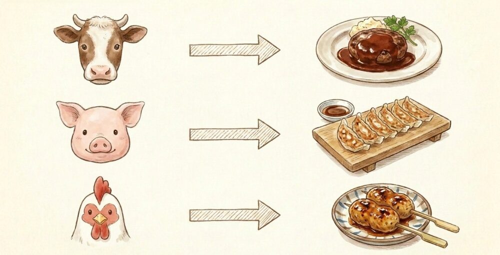 牛肉や豚肉の種類による使い分け