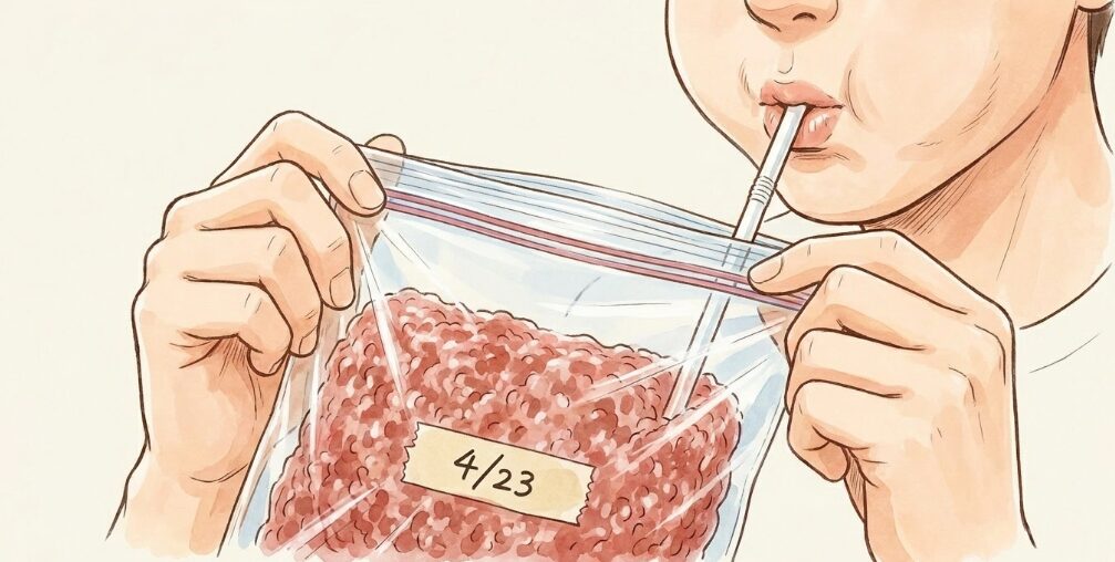 ジップロックで密封保存する手順