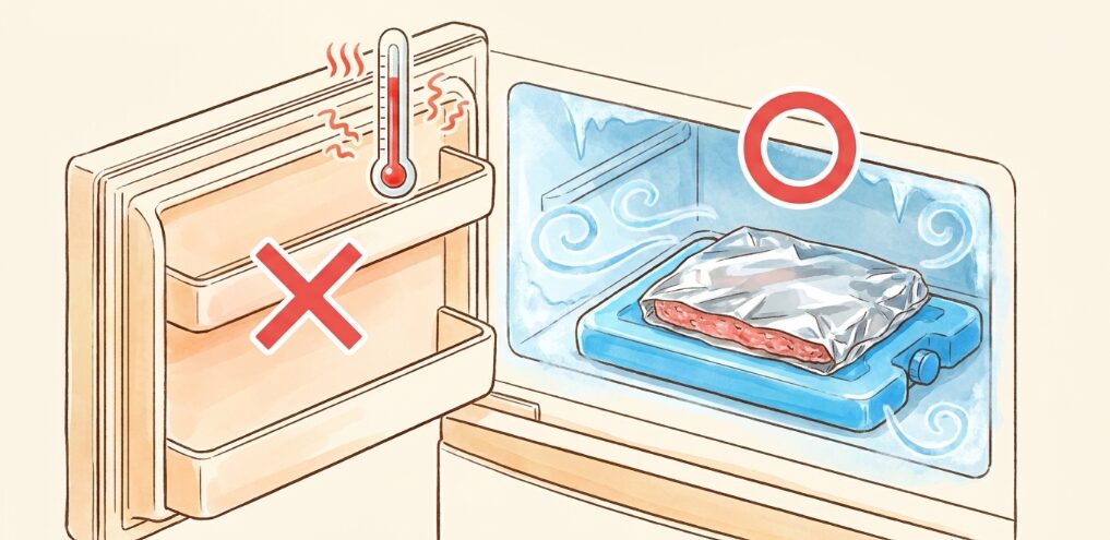 冷凍庫内の温度変化を防ぐ工夫