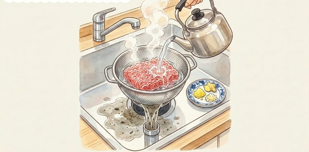 冷凍ひき肉の臭みを消す下処理