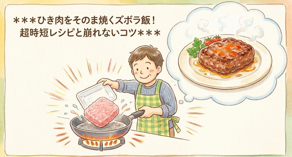 ひき肉をそのまま焼くズボラ飯