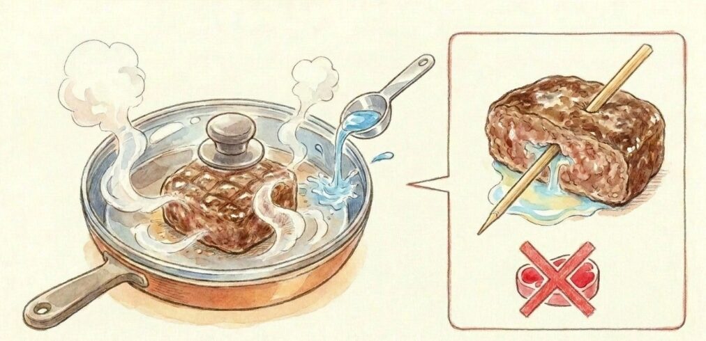 フタを活用して中まで火を通す方法