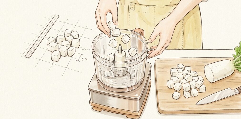 フードプロセッサーで大根おろしを作るやり方