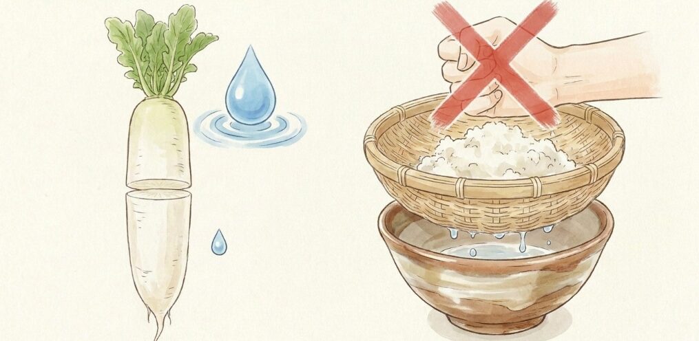 水分が出すぎない工夫