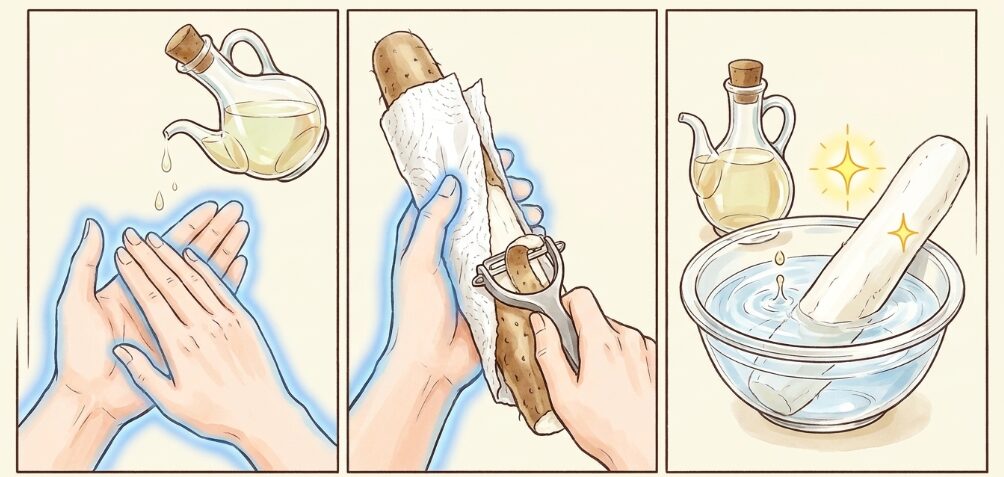 長芋の皮むきと下ごしらえのコツ