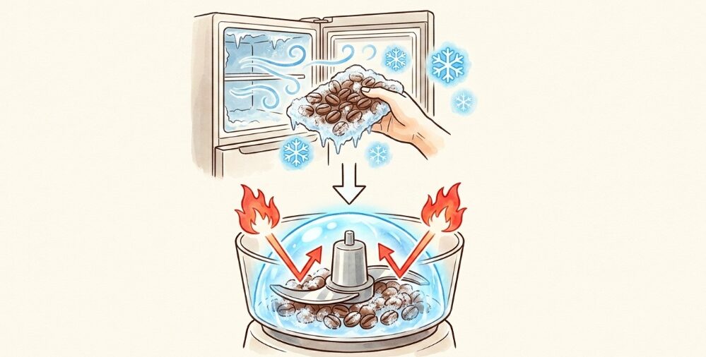 摩擦熱を防いでコーヒーの香りを保つ裏技