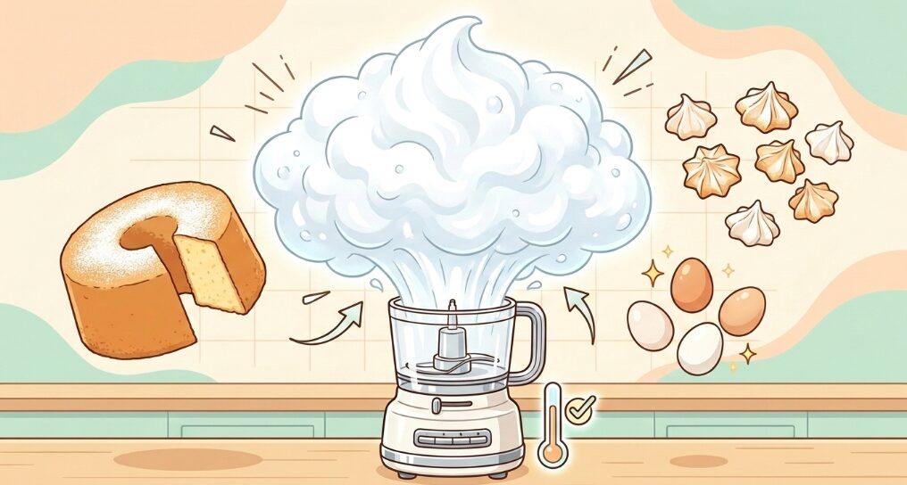 フードプロセッサーのメレンゲ作り