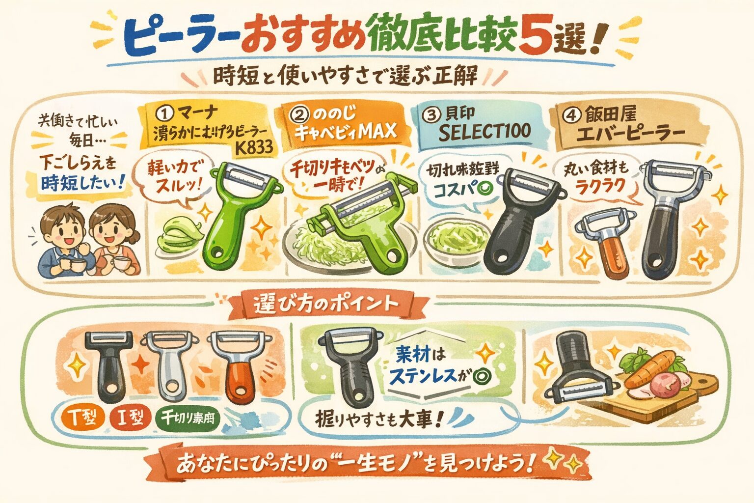 ピーラーおすすめ徹底比較5選！