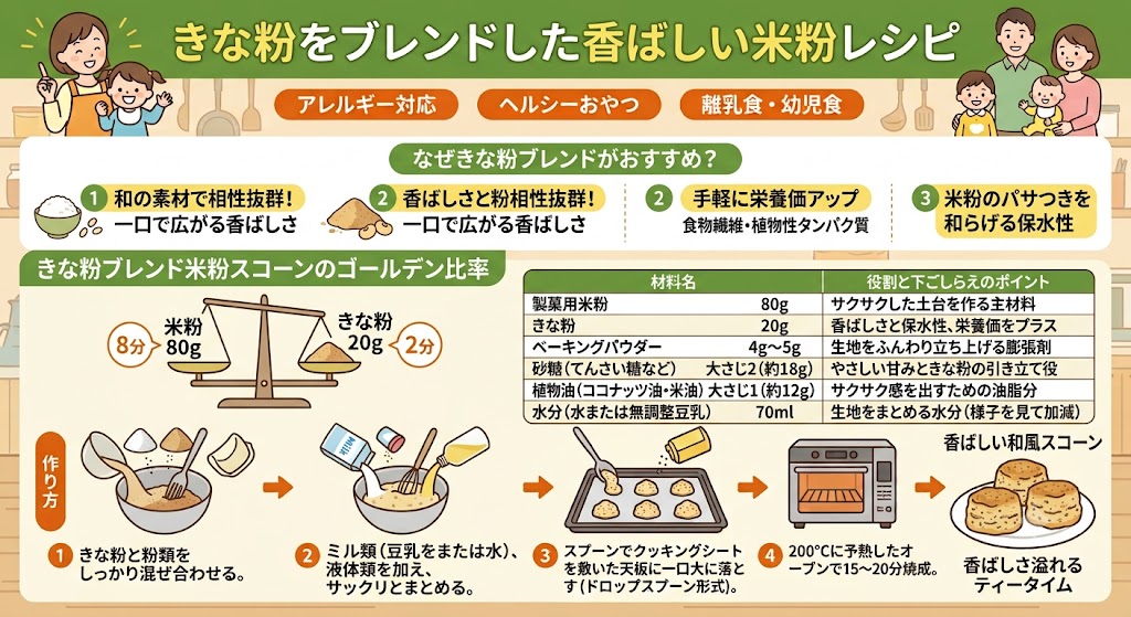 きな粉をブレンドした香ばしい米粉レシピ