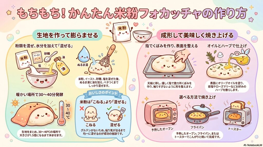 米粉のフォカッチャをサイリウムなしで作るコツ