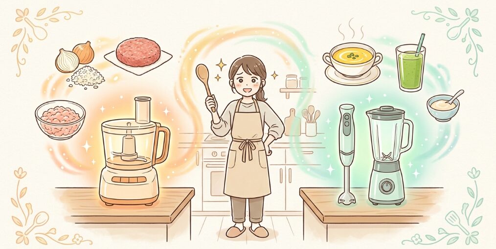 時短料理！フードプロセッサーとブレンダーの違いを比較