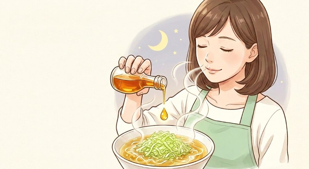 さっぱり塩味にはごま油をプラス