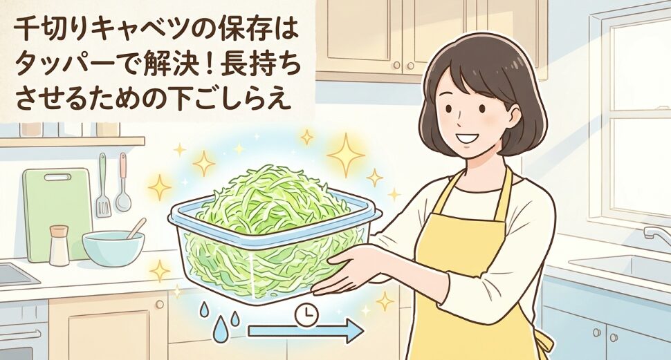 千切りキャベツの保存はタッパー