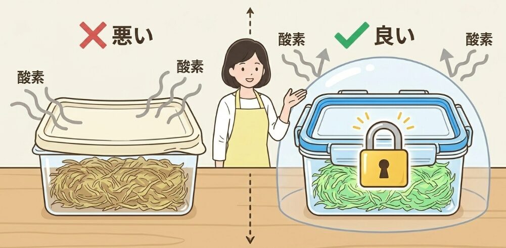 密閉性が高い容器で鮮度をキープ