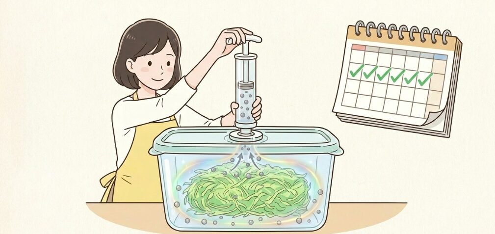真空状態を作ってさらに長持ちさせる