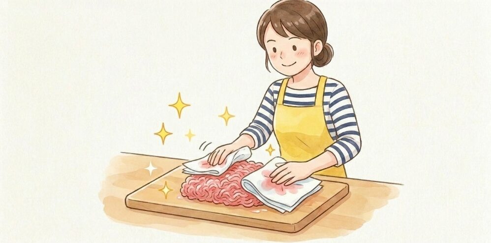ペーパーでドリップを拭き取る基本の臭み取り