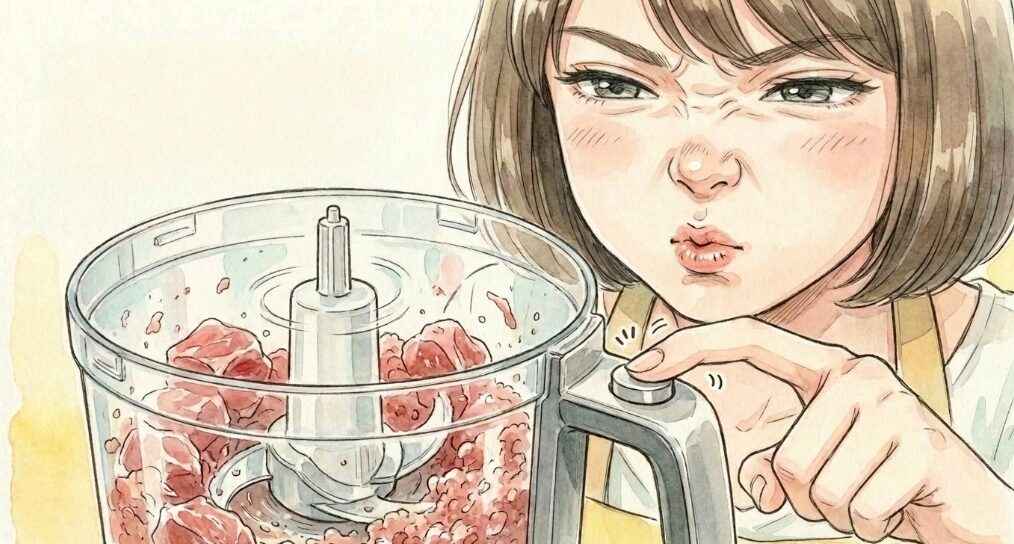 お肉のミンチも一瞬で完成