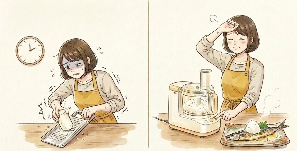 疲れ切った夜でも大根おろしが力いらず