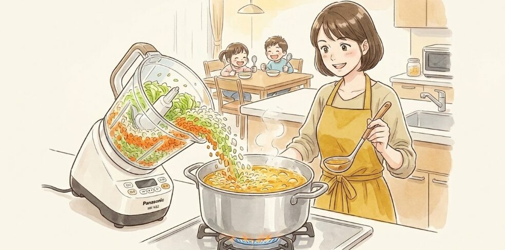 みじん切りを活用して野菜スープを準備