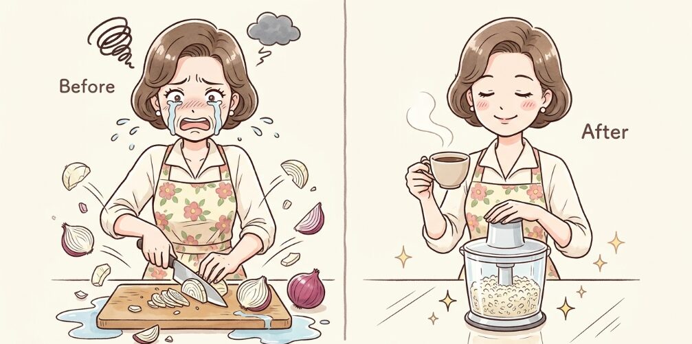 みじん切りで朝の調理時間を短縮