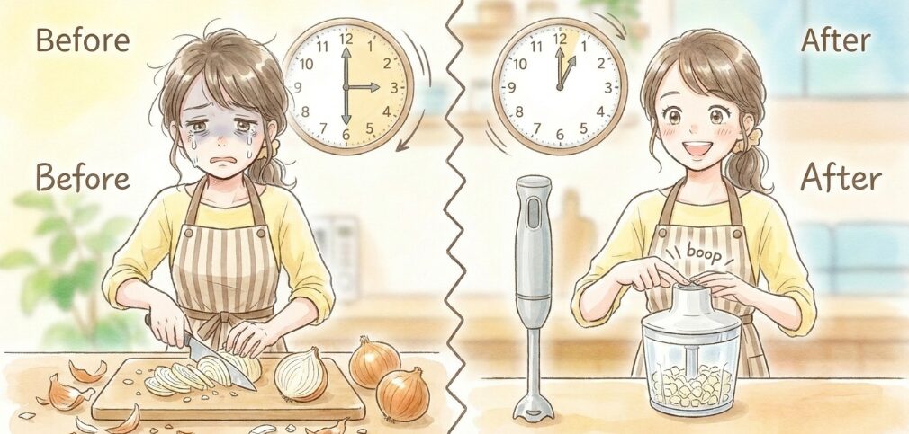 チョッパーで下ごしらえを時短