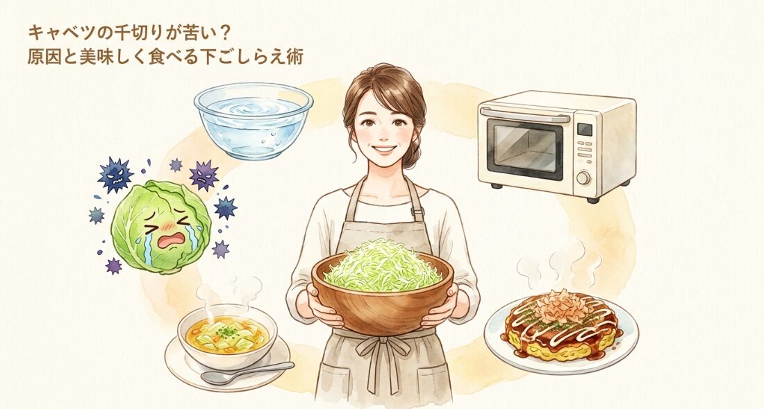 キャベツの千切りが苦い