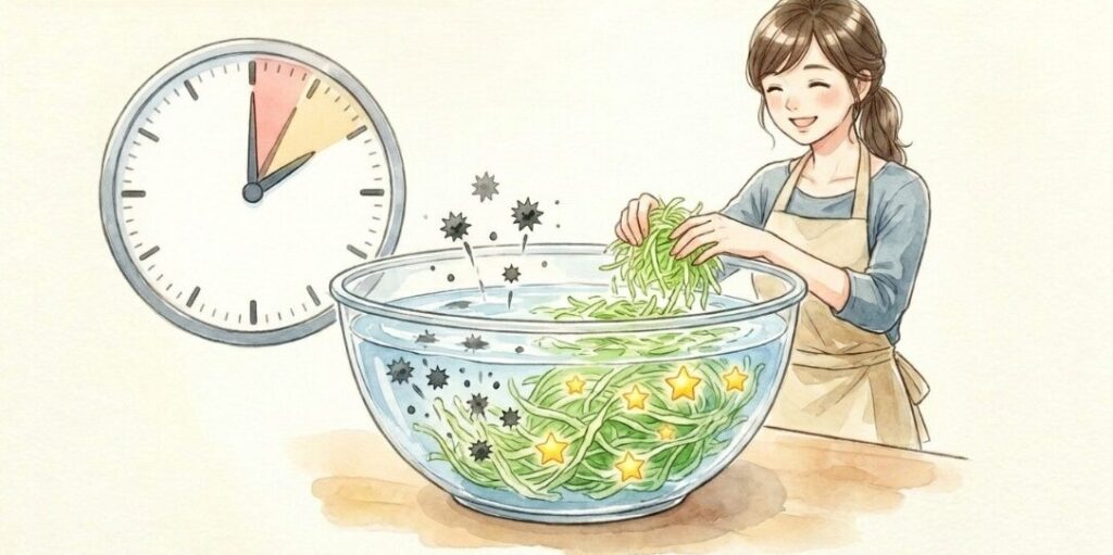 水にさらして苦味を抜く基本の技