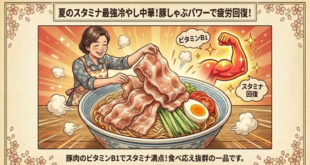 豚肉を合わせてボリューム満点の一皿