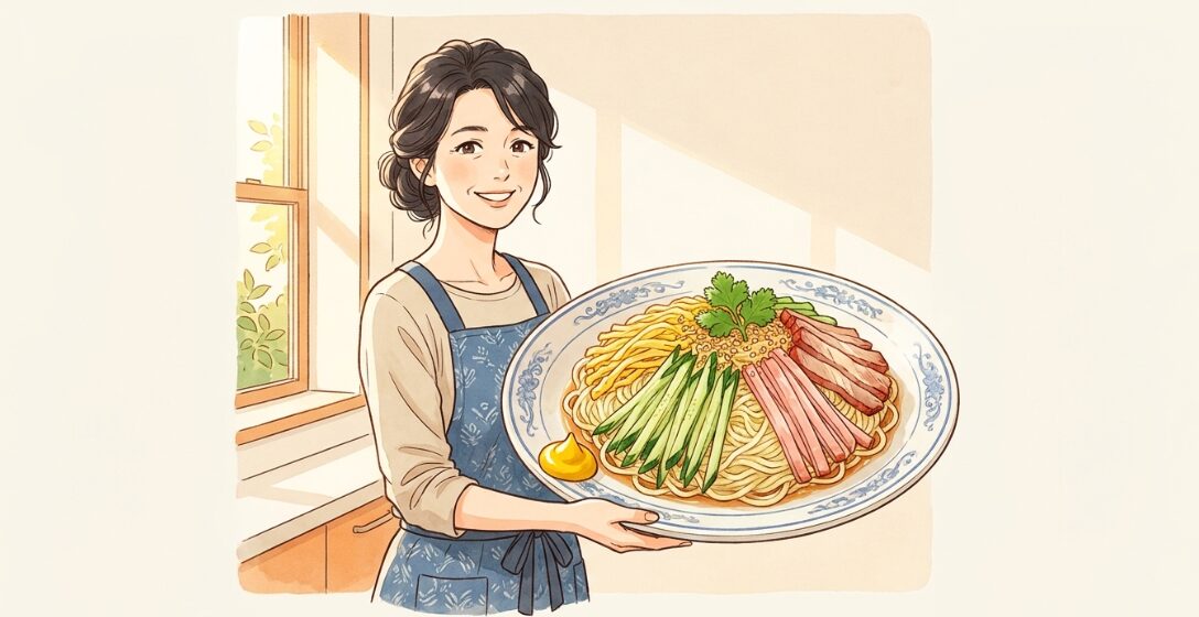 冷やし中華とからし