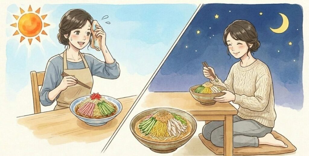 タレの醤油味とごま風味の使い分け