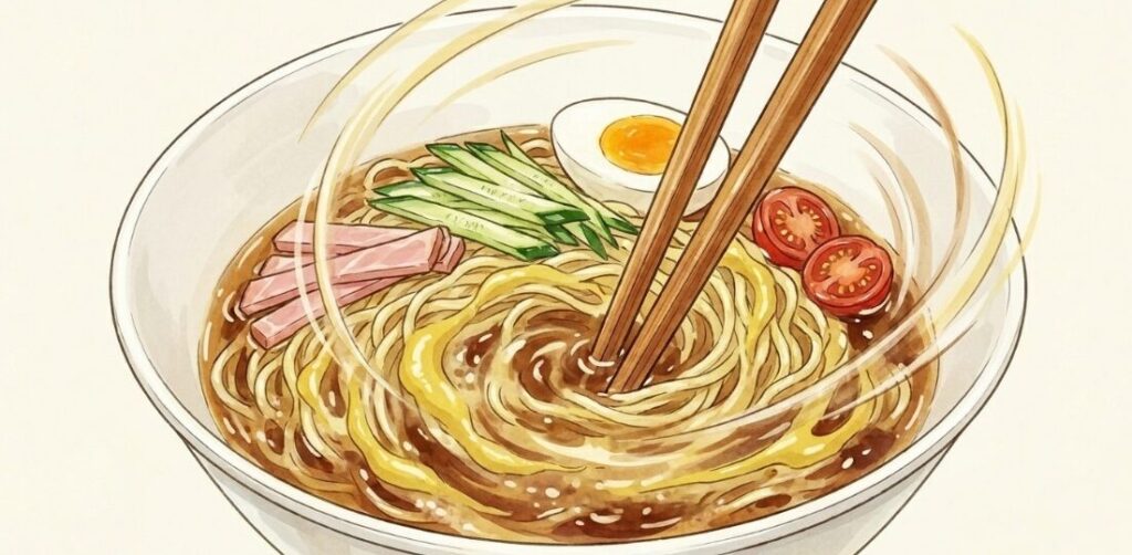 タレに直接混ぜて辛味を均一にする