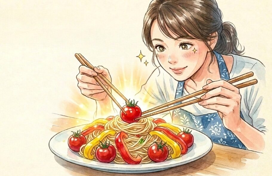 トマトやパプリカで彩りと栄養をプラスする